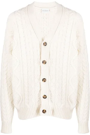 Drôle de Monsieur Cable-knit merino cardigan