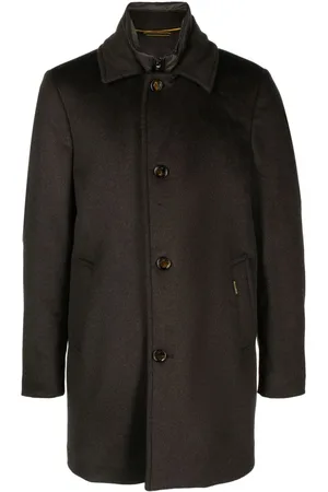 MOORER Single-breasted peaked coat