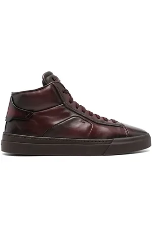 santoni Gilby leather sneakers