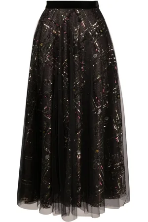 TALBOT RUNHOF Sequin-embellished tulle skirt
