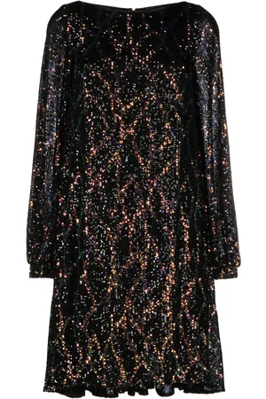 TALBOT RUNHOF Sequin-embellished long-sleeve dress