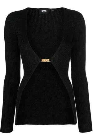 GCDS Logo-lettering lurex cardigan