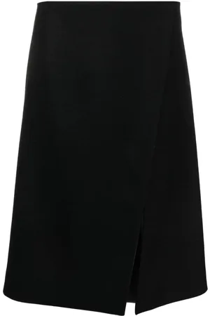 Stella McCartney Front-split felted A-line skirt