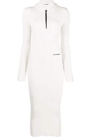 Jil Sander Logo-print ribbed midi dress