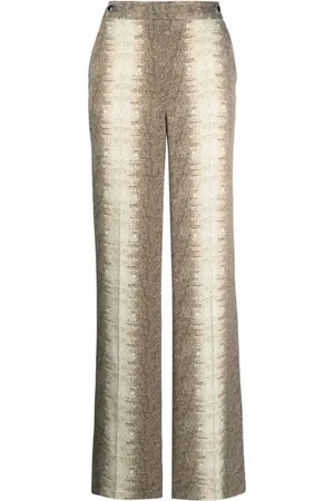 Twin-Set Lizard-skin effect satin trousers