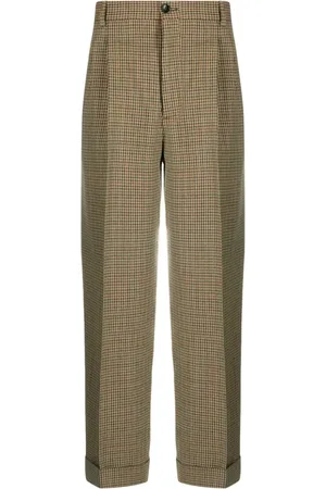 Gucci Check-pattern pleat-detailing trousers