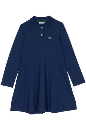 Lacoste Logo-embroidered pleated polo dress