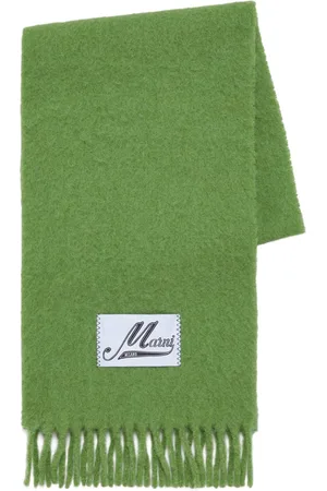 Marni Logo-patch alpaca wool-blend scarf