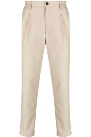 Incotex Tapered wool-blend felt trousers