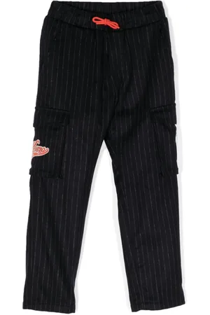 Kenzo Tod logo-patch pinstripe-pattern trousers