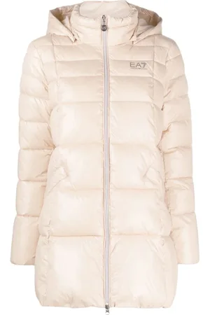 EA7 Logo-print hooded padded jacket