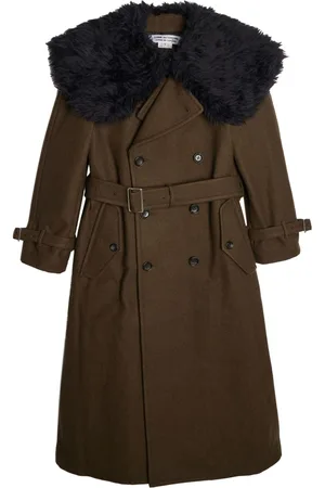 Comme des Garçons Melton faux fur-collar coat