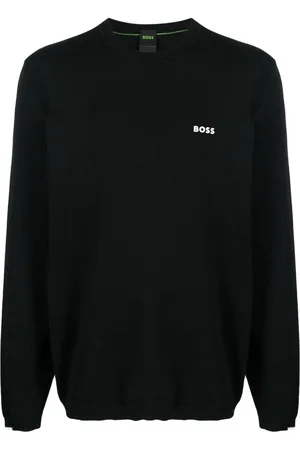 HUGO BOSS Logo-print cotton blend jumper