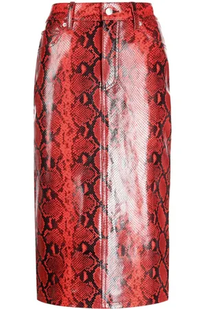 Alexander Wang Snakeskin-effect leather pencil skirt