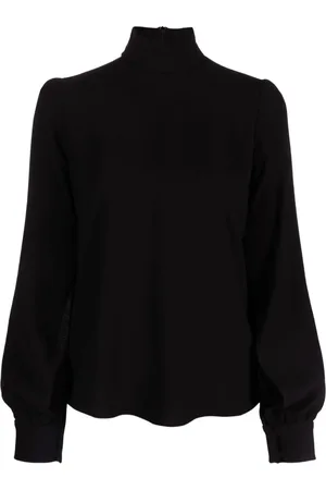 Nº21 Puff-sleeves crepe blouse