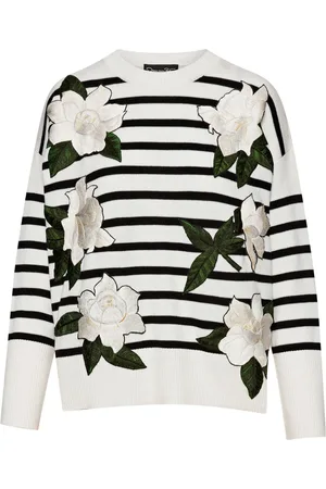 Oscar de la Renta Gardenia striped threadwork jumper