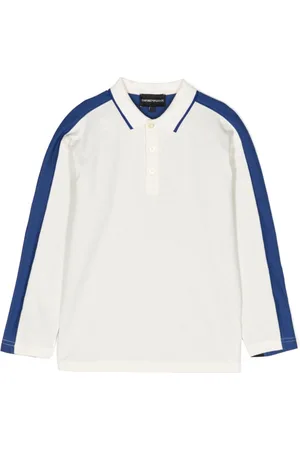 Emporio Armani Logo-embroidered colour-block polo shirt