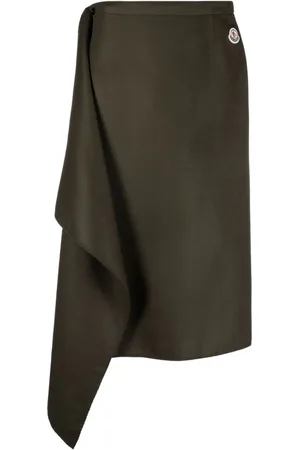 Moncler Wool-cashmere midi wrap skirt