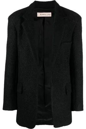 BLANCA Notched-lapels textured-finish blazer