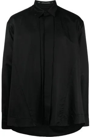 JULIUS Bonded-seam panelled satin shirt