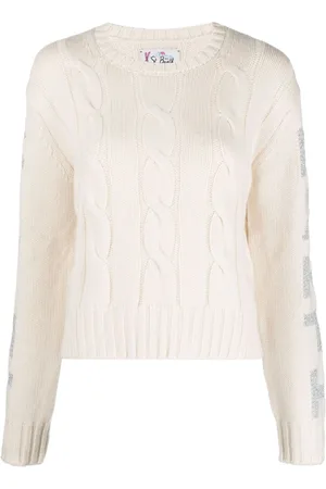 MC2 SAINT BARTH Logo-print cable-knit jumper