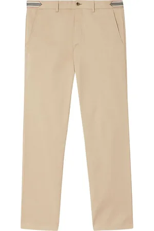 Burberry Stripe-detail cotton chino trousers