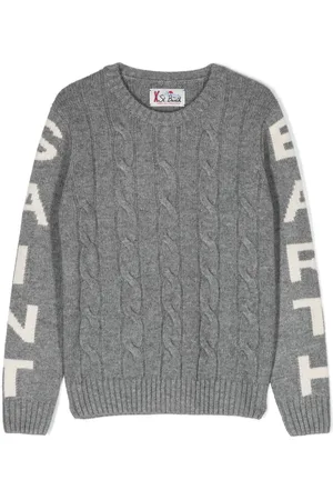 MC2 SAINT BARTH Intarsia-knit logo cable-knit jumper