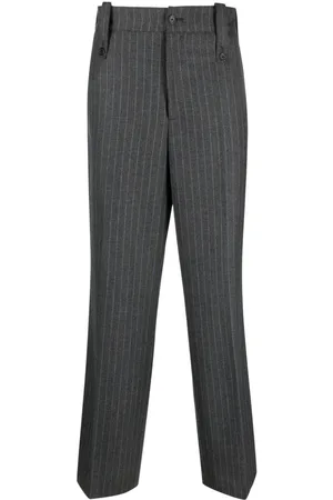 PAURA Stripe-print straight-leg trousers
