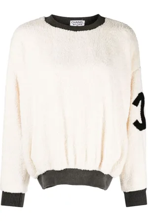 CHANEL 1992 CC faux-shearling sweatshirt