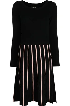 Paule Ka Pleated long-sleeved dress