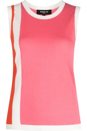 Paule Ka Stripe-detail sleeveless top