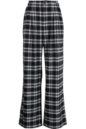 tout a coup Checkered pleated straight-leg trousers