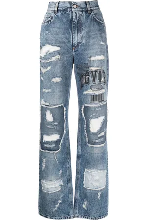 Dolce & Gabbana Distressed straight-leg jeans