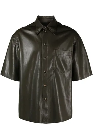 Nanushka Short-sleeve faux-leather shirt