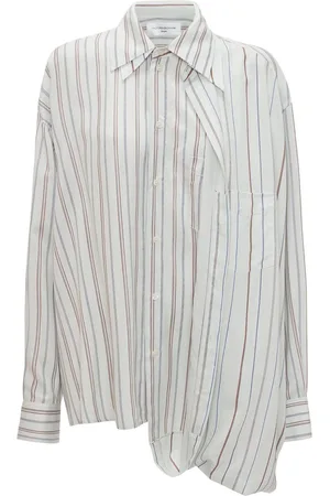 Victoria Beckham Asymmetric striped long-sleeve shirt