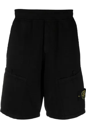 Stone Island Compass-badge terry-fleece bermuda shorts