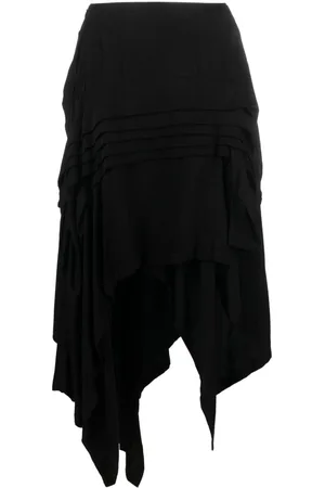 YOHJI YAMAMOTO Asymmetric wool-blend midi skirt