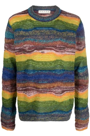 PAURA Intarsia-knit ribbed-trim jumper