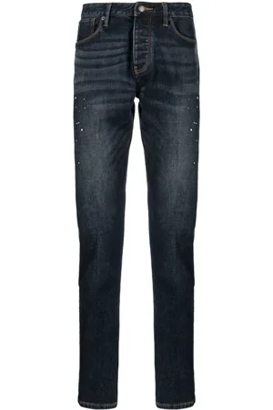 Emporio Armani Paint-splatter slim-cut jeans