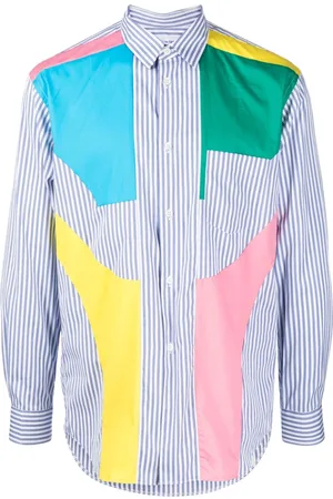 Comme des Garçons Stripped patchwork cotton shirt