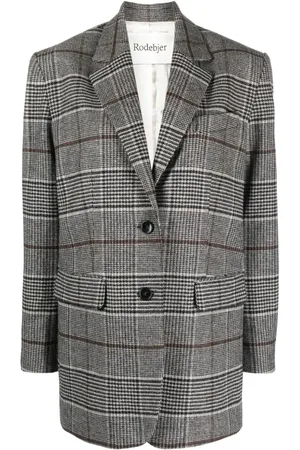 Rodebjer Vera plaid-check pattern blazer