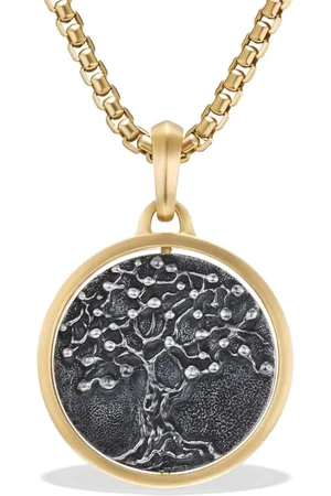 David Yurman 18kt yellow and sterling silver Life and Death Duality amulet (30mm)