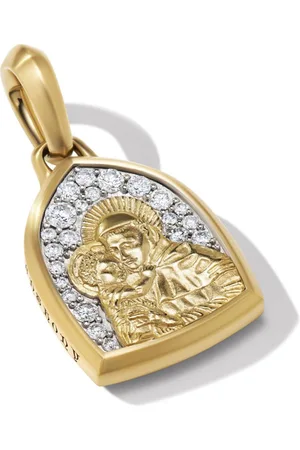 David Yurman 18kt yellow St. Anthony diamond pendant