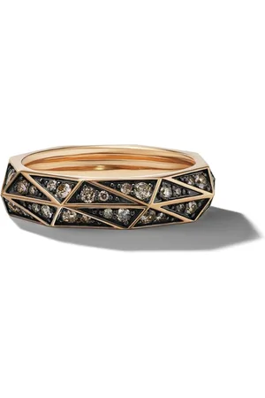 David Yurman 18kt rose gold Torqued Faceted diamond ring (6mm)