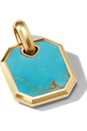 David Yurman 18kt yellow gold Roman turquoise amulet (15mm)