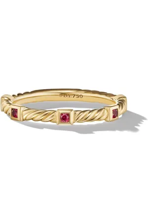 David Yurman 18kt yellow Cable Collectibles ruby ring (2mm)