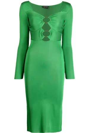Tom Ford High-shine cut-out midi dress
