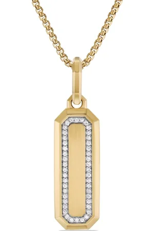 David Yurman 18kt yellow Streamline diamond amulet (39mm)