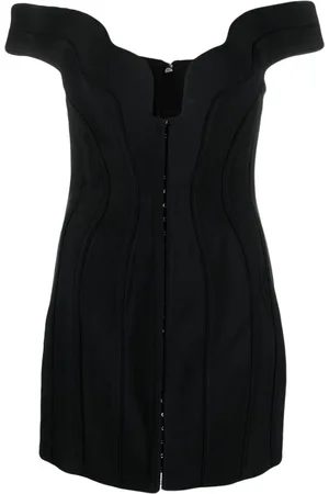 MUGLER Wavy-detail corset minidress