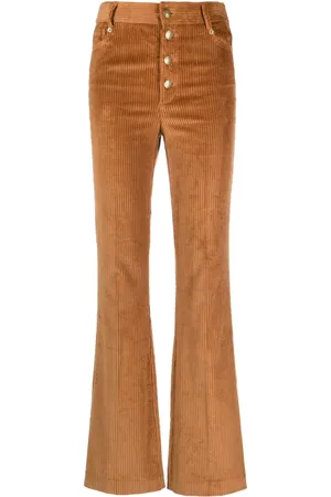 Twin-Set Logo-plaque corduroy flared trousers